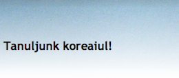 Tanuljunk koreaiul!